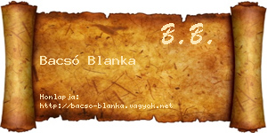 Bacsó Blanka névjegykártya