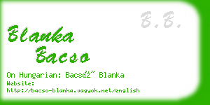 blanka bacso business card